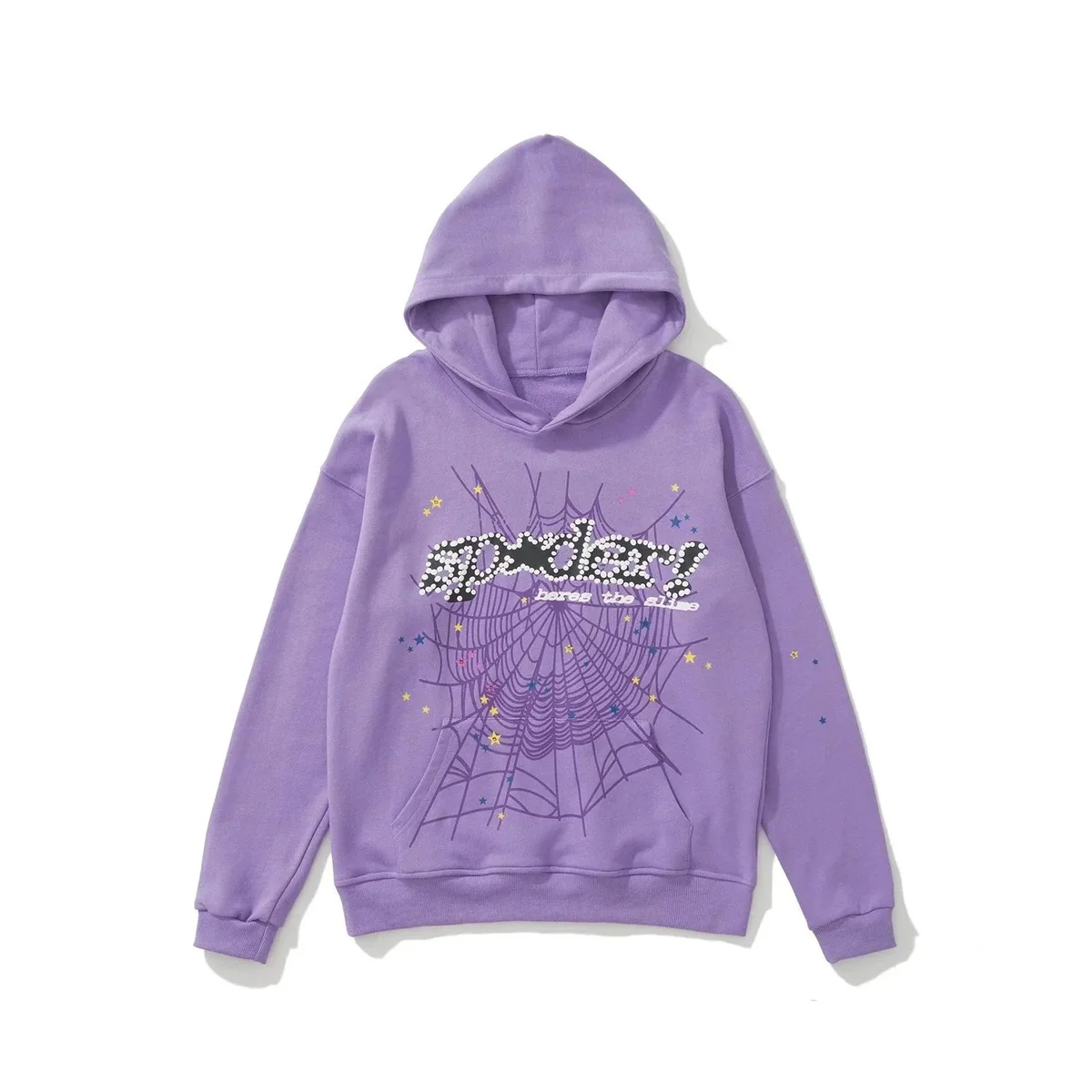 Purple Spider Web Print Hoodie