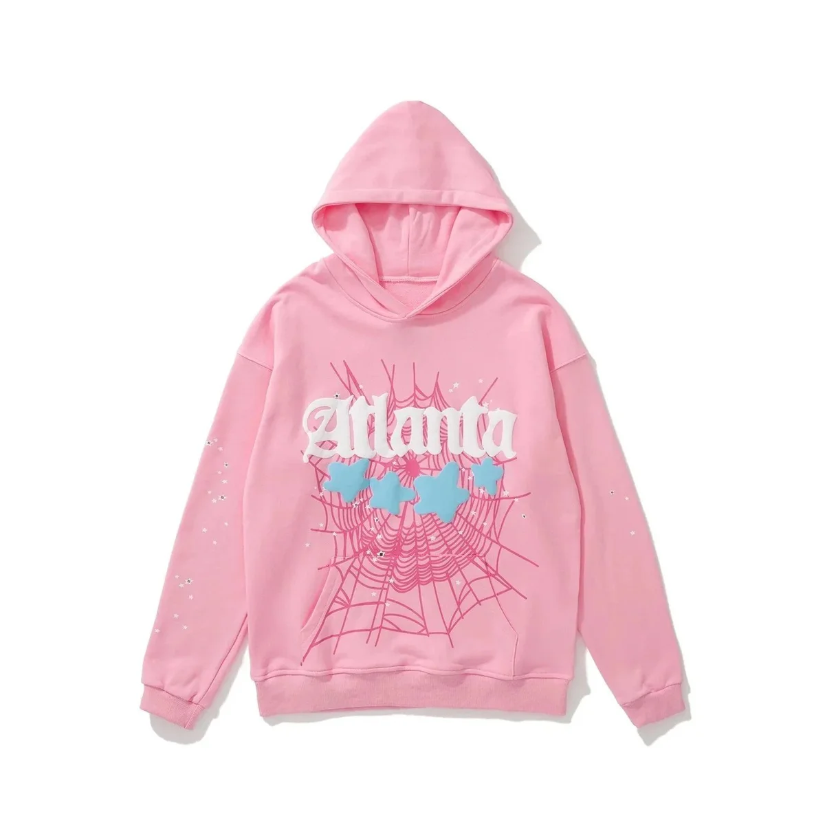 Pink Atlanta Web Print Hoodie