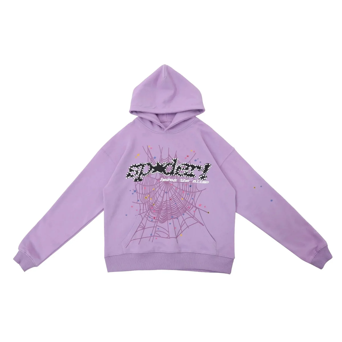 Other Lilac Spider Web Graphic Hoodie Purple - 1