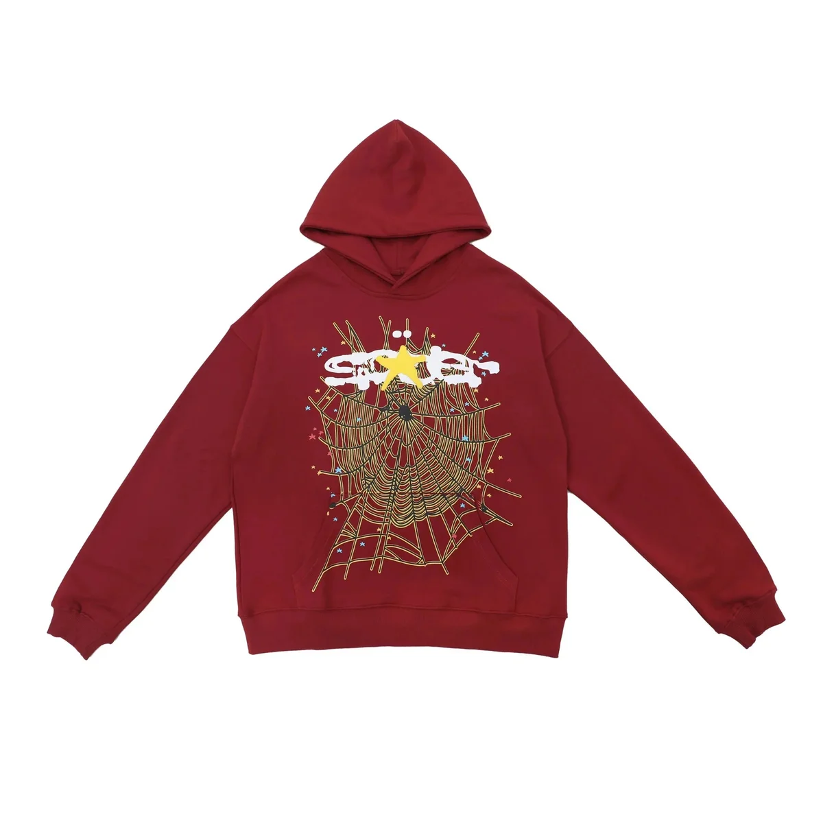 Unisex Red Spider Web Graphic Hoodie