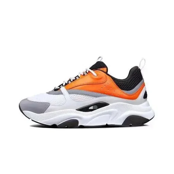 Unisex White/Orange Chunky Sneakers