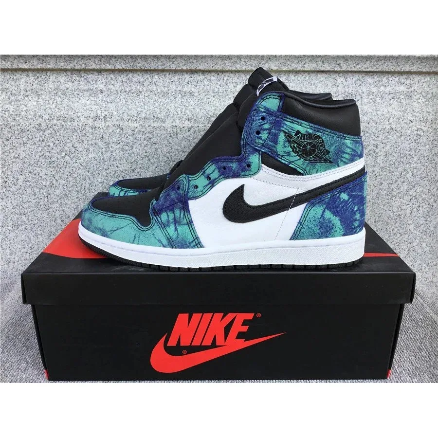 Nike Air Jordan 1 Tie-Dye Black/White Blue Sneakers