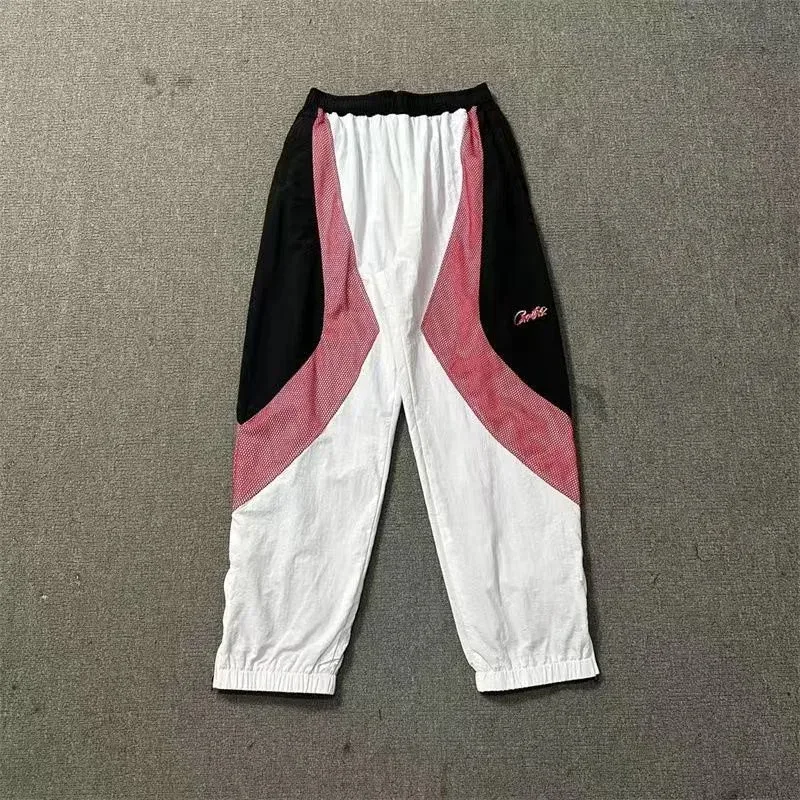 Unisex Colorblock Track Pants White/Black/Pink
