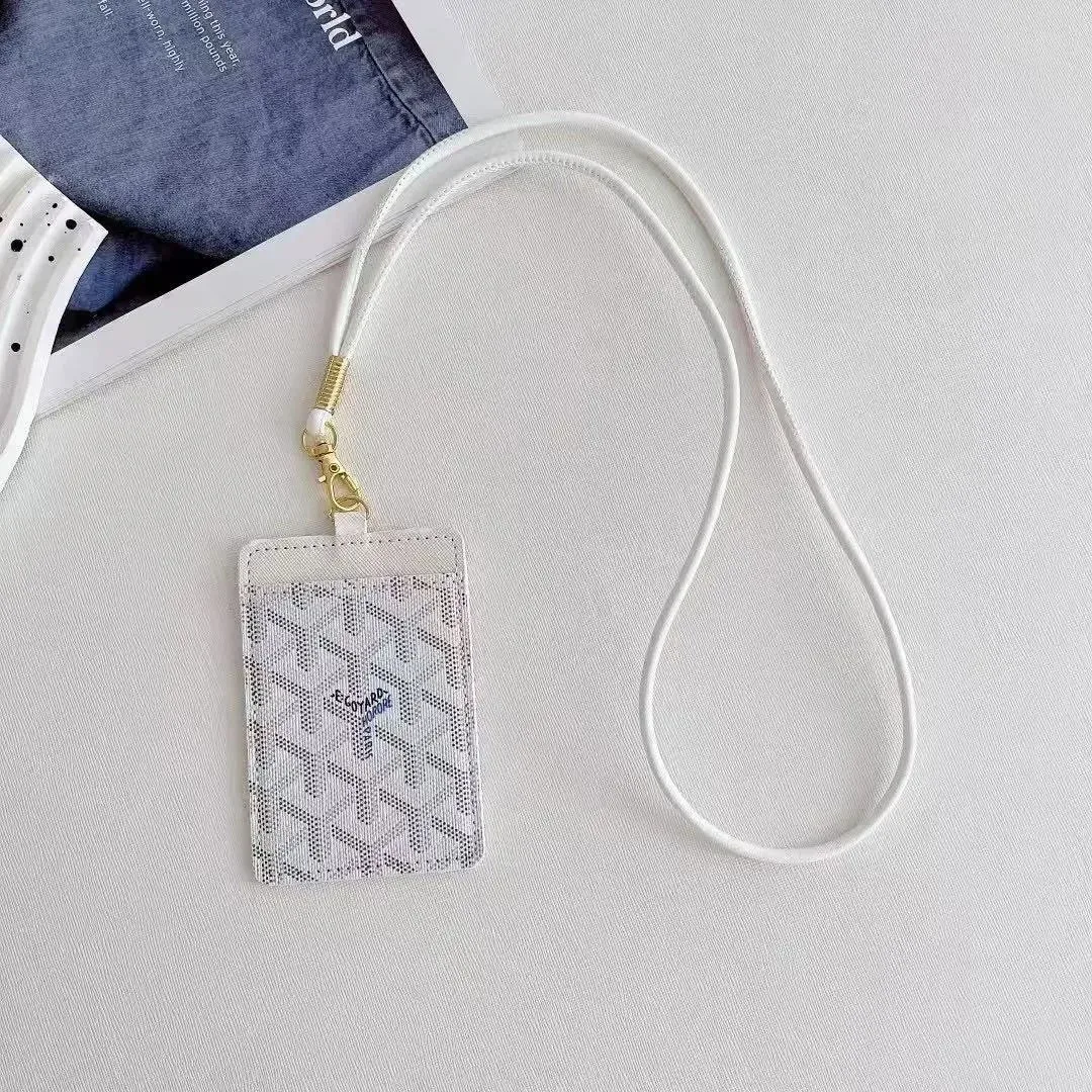 Goyard YARD White Monogram Card Holder with Lanyard