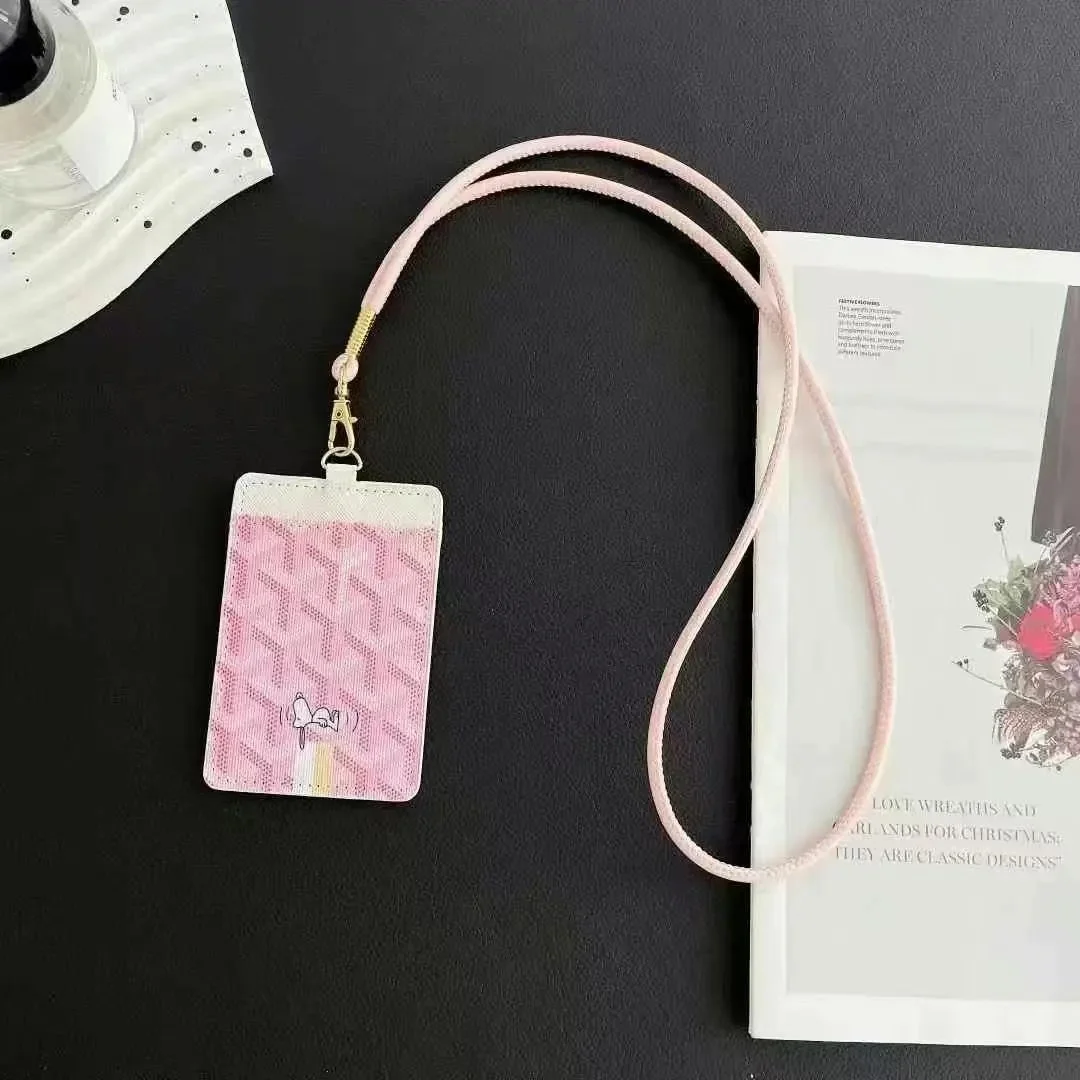 Goyard YARD Pink ID Card Holder with Lanyard