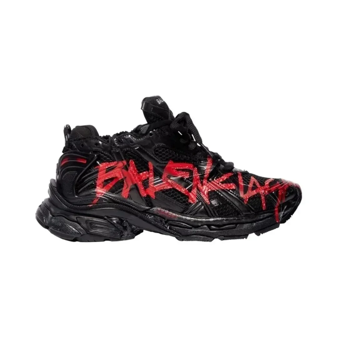 Balenciaga Triple S Graffiti - Black Red Sneakers