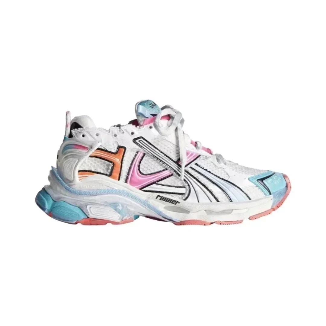 Blue Pink White Runner Sneakers