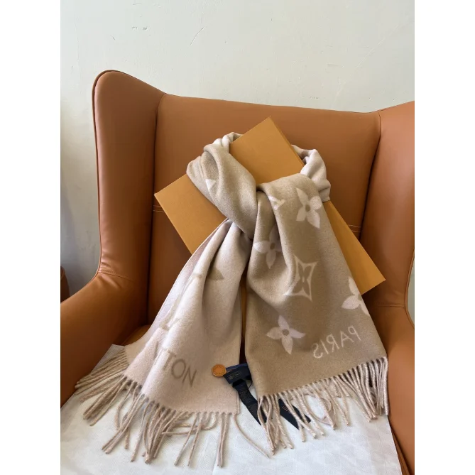 Louis Vuitton Neverfull Monogram Scarf Beige
