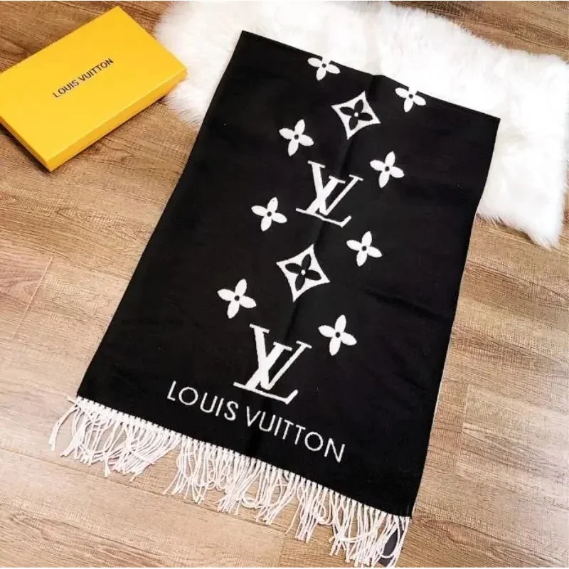 Louis Vuitton Monogram Scarf A-4 Black