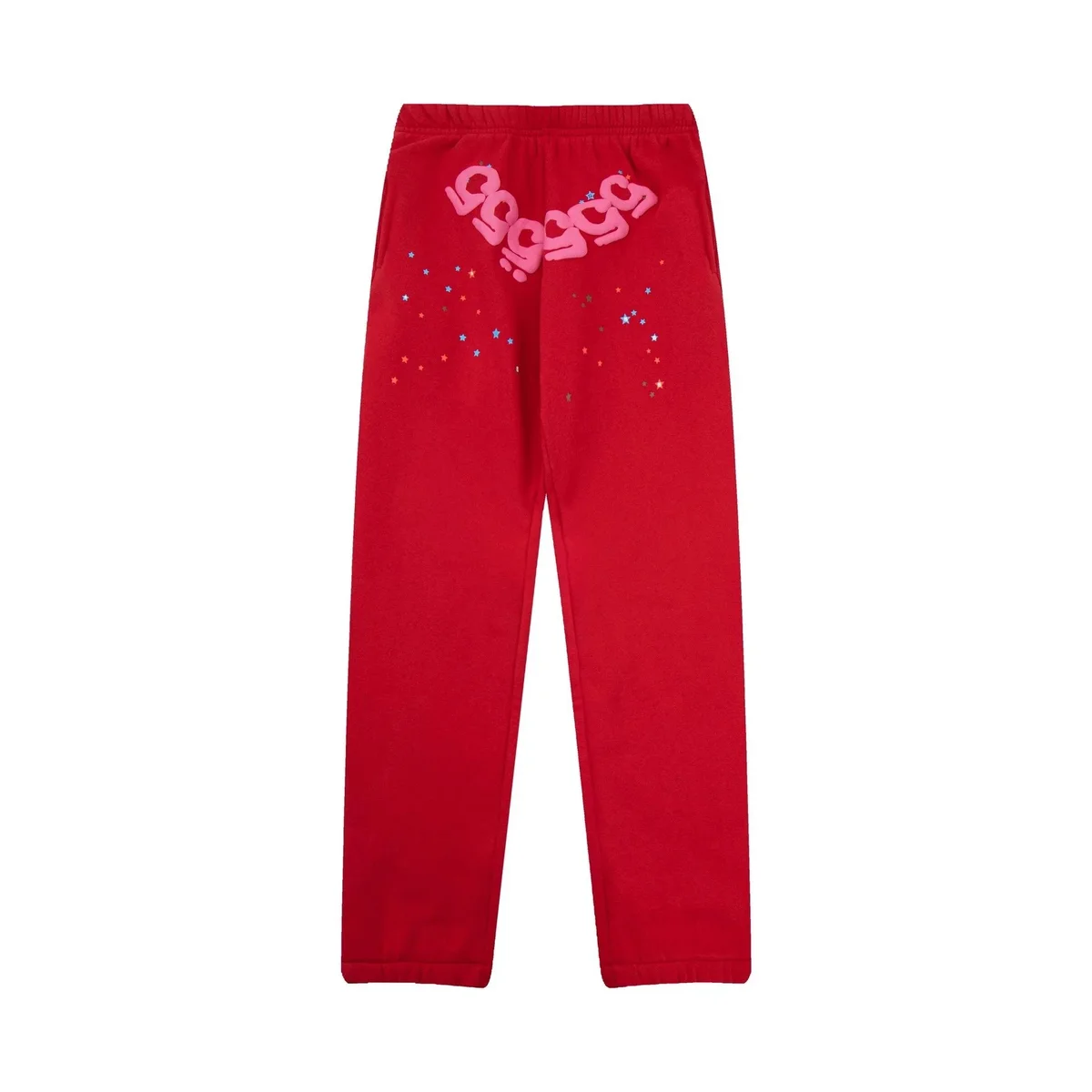 Red '30' Sweatpants with Embroidered Stars and Logo