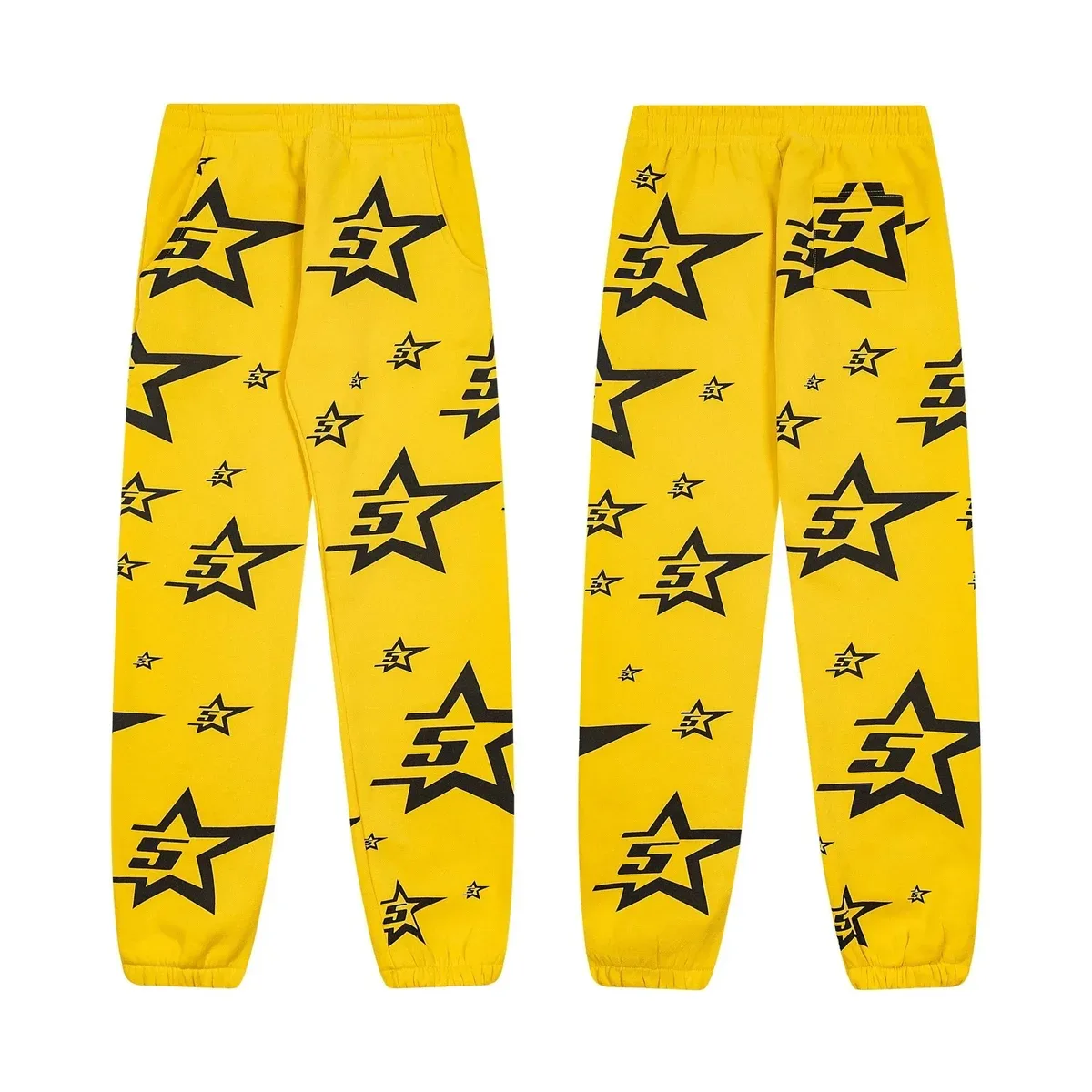 Yellow Star Print Sweatpants