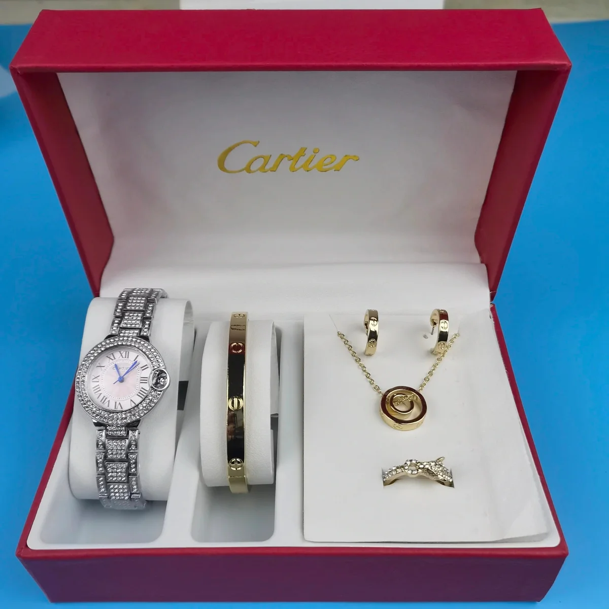 Cartier Love Set Gold & Silver Jewelry Set