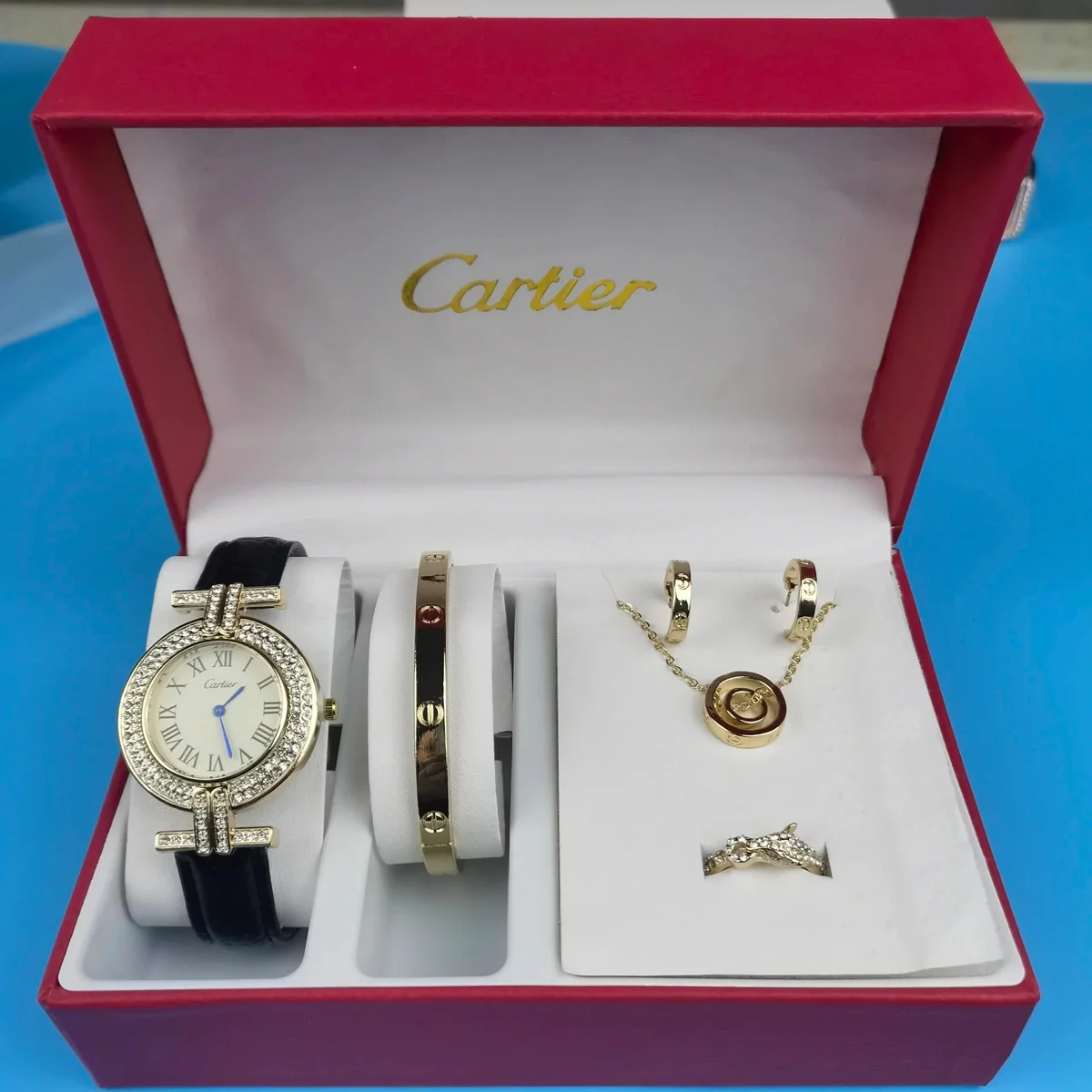 Cartier Love Set Gold & Black Jewelry Ensemble