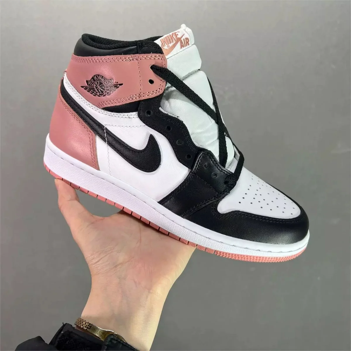 Nike Air Jordan 1 Sail/Black-Pink Sneakers