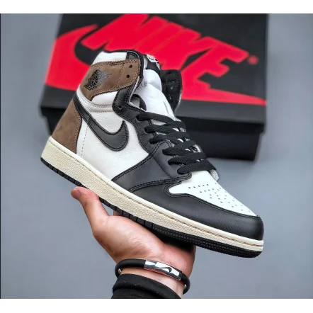 Nike Air Jordan 1 Black/Brown/White Sneakers