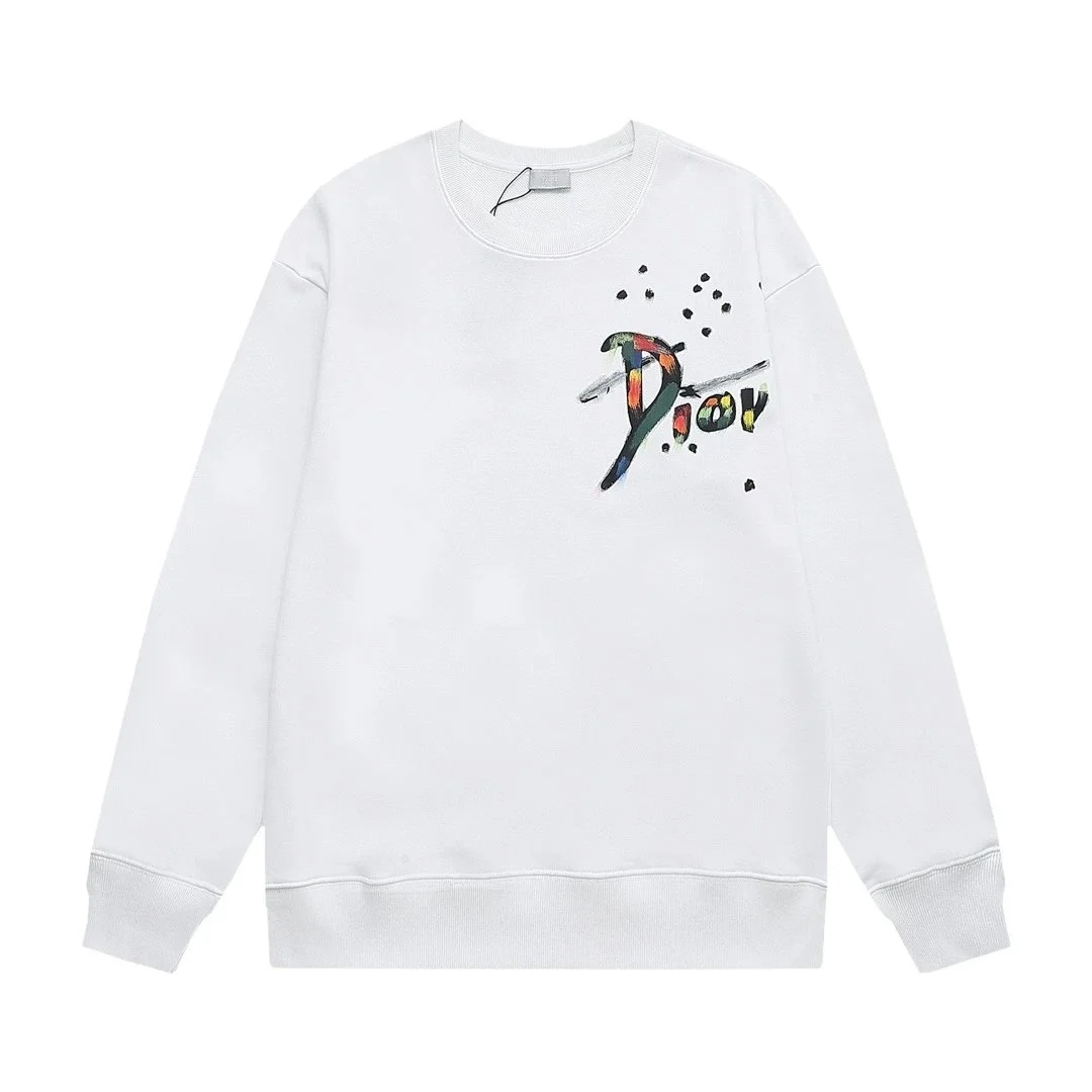 Dior White Painted Logo Crewneck Sweatshirt