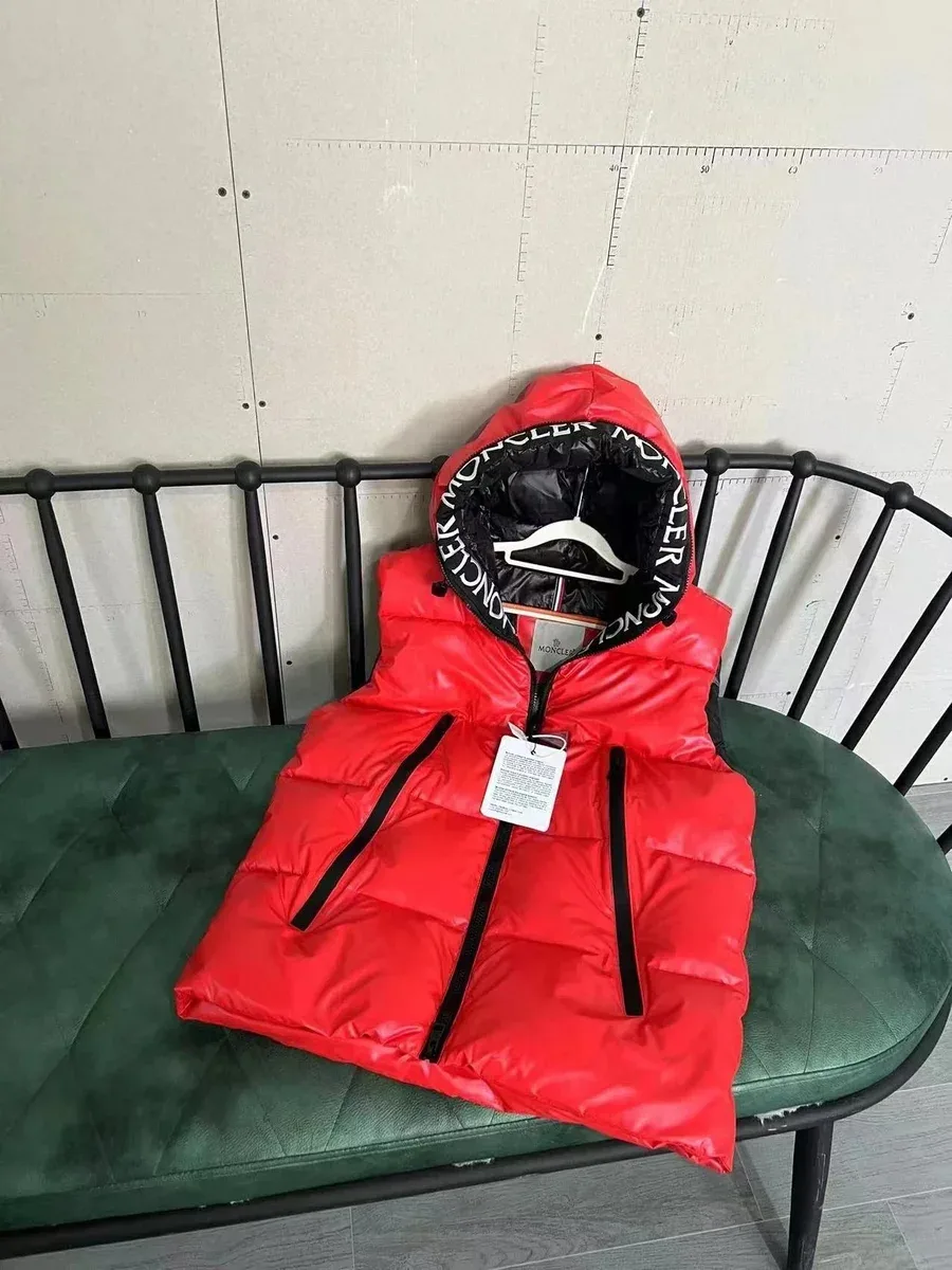 Moncler Red Hooded Puffer Vest