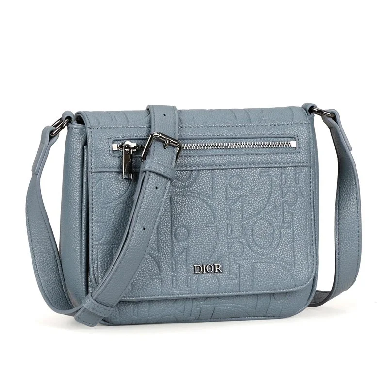 Dior Lady Dior Blue Embossed Crossbody Bag