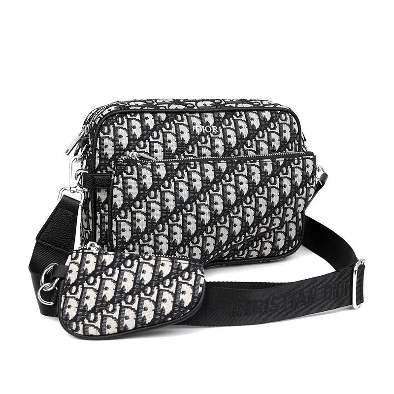 Dior Lady Dior Monogram Crossbody Bag Black/White
