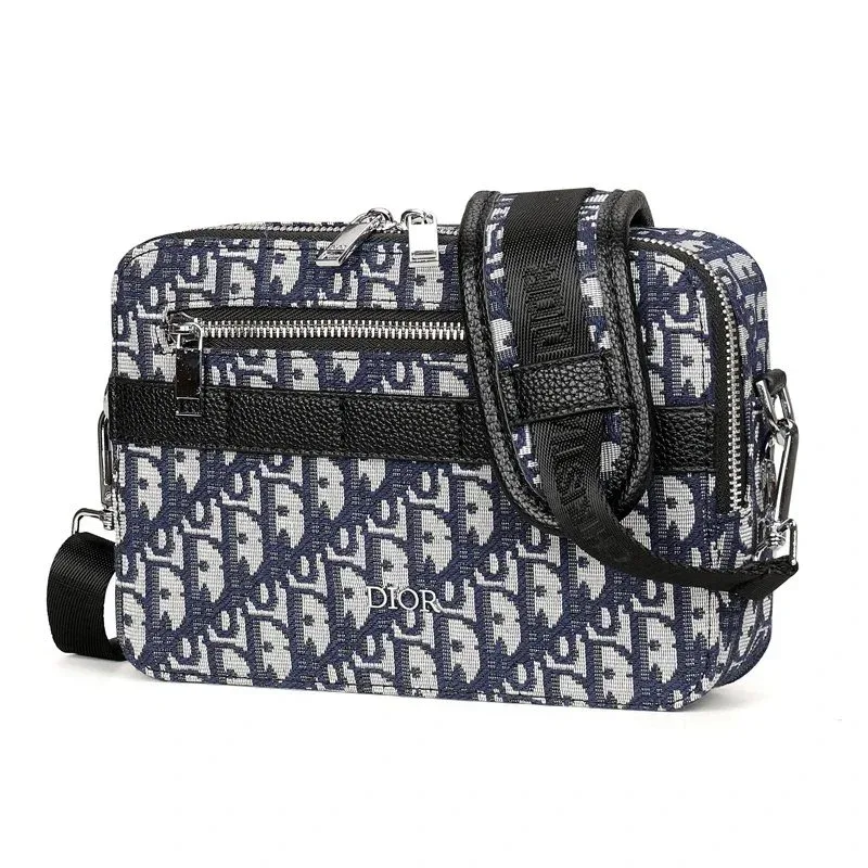 Dior Lady Dior Monogram Crossbody Bag Navy/White