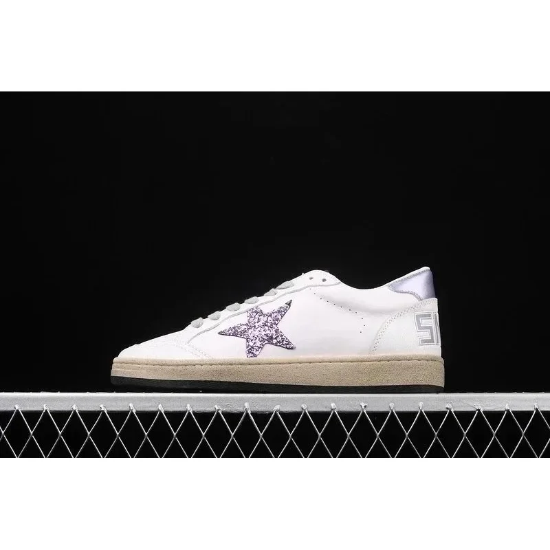 Golden Goose Super-Star White Glitter Star Sneakers
