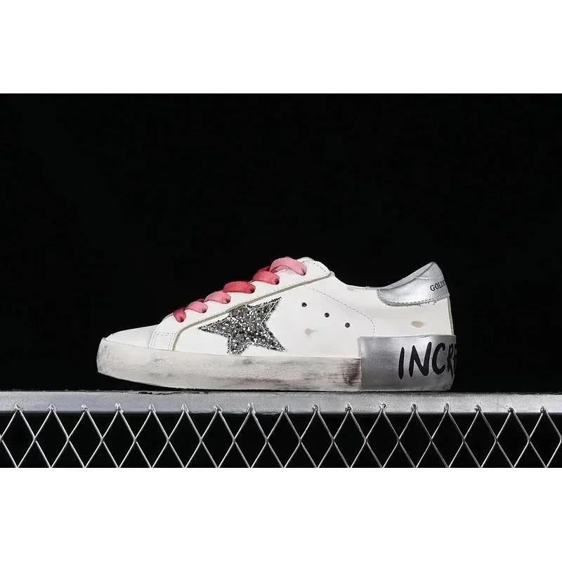 Golden Goose Super-Star White Pink Star Sneakers