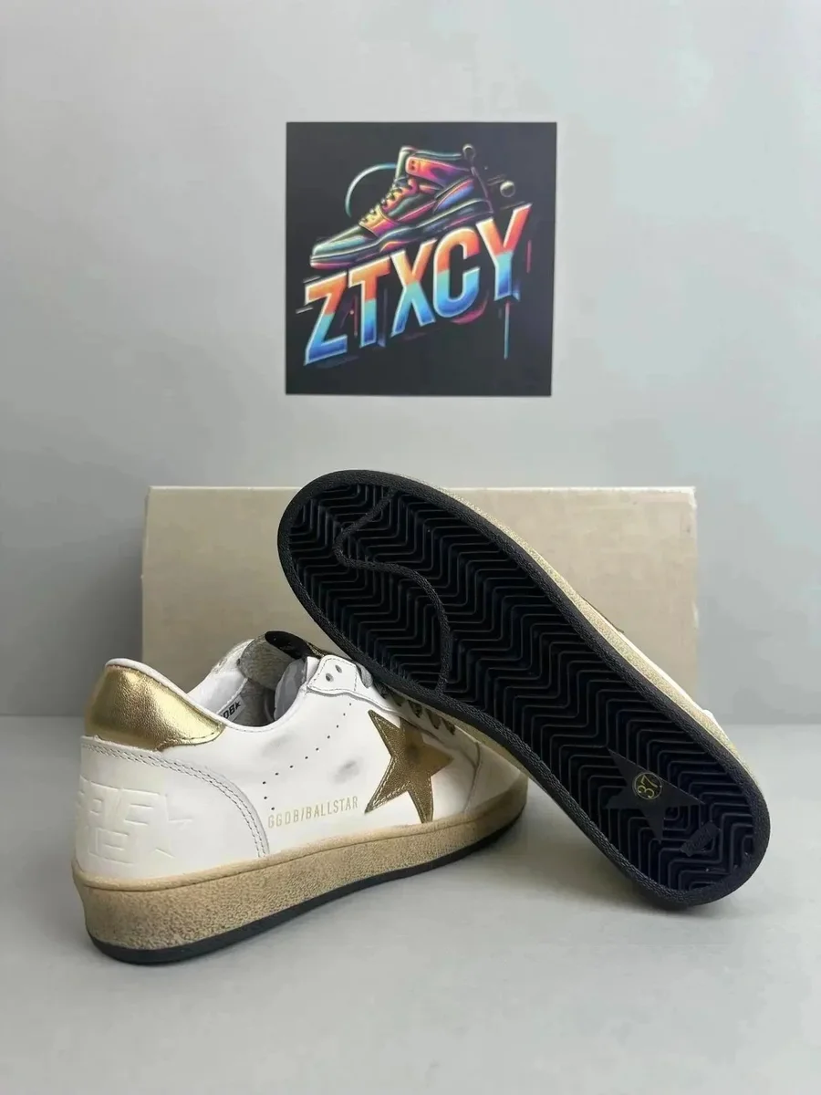 Golden Goose Super-Star White/Gold Sneakers