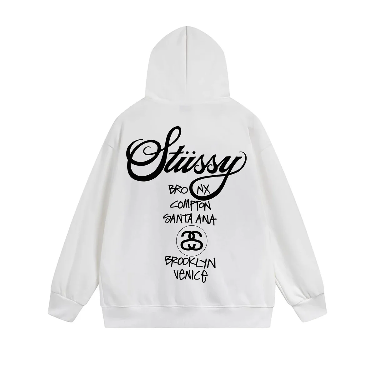Stüssy White Brooklyn Venice Hoodie