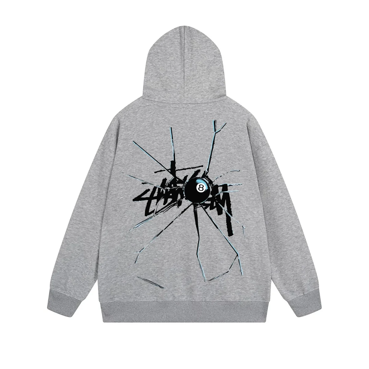 Stussy Stüssy Hoodie Grey '8 Ball' Graphic