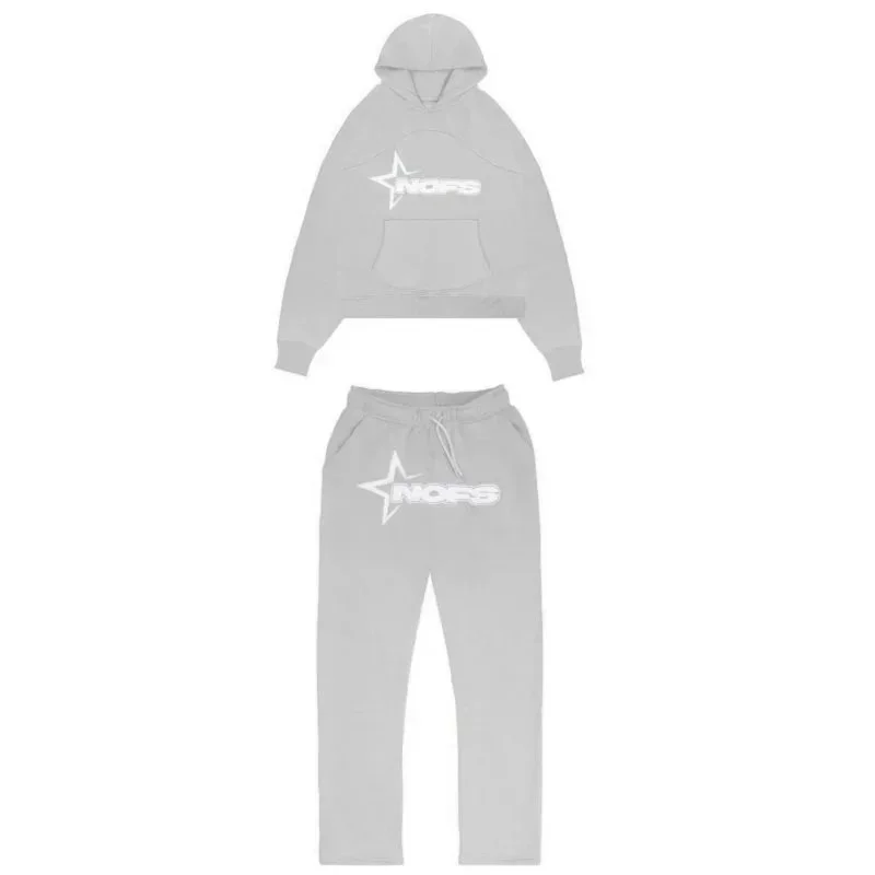 Gray Star Logo Tracksuit Set