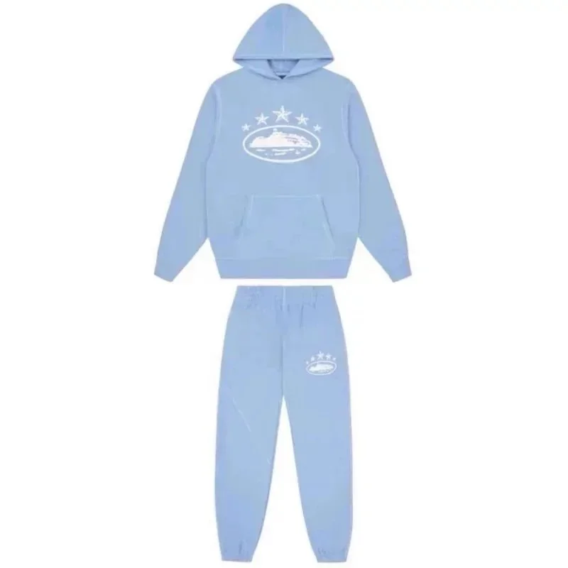 12淡蓝 Hoodie & Pants Set Casual Tracksuit