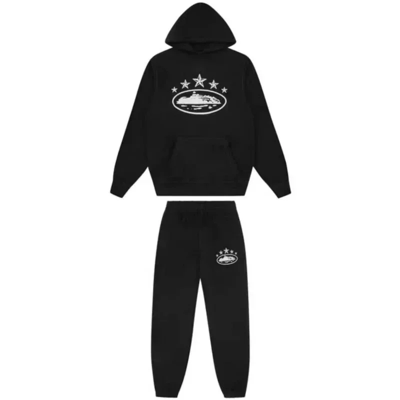 Black Hoodie & Sweatpants Set with Star Logo