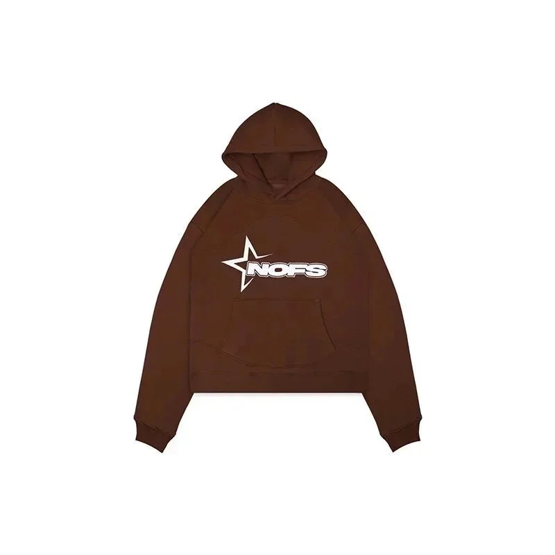NOFS Star Logo Hoodie 29 Coffee Brown Sweatshirt