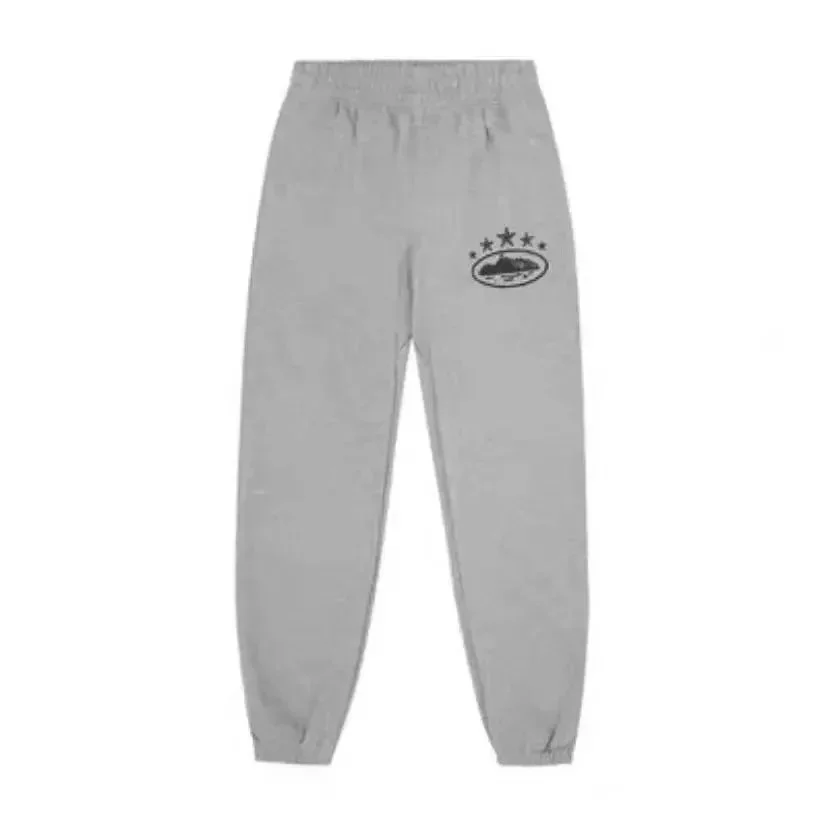 Grey Solid Sweatpants with Embroidered Patch