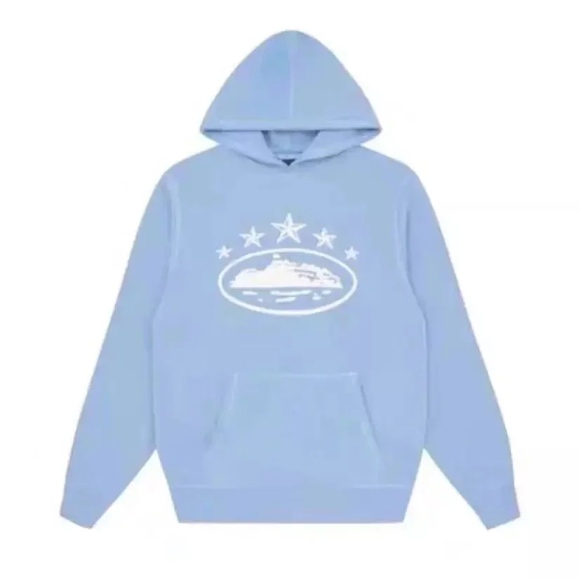 Light Blue Hoodie with Star & Boat Print