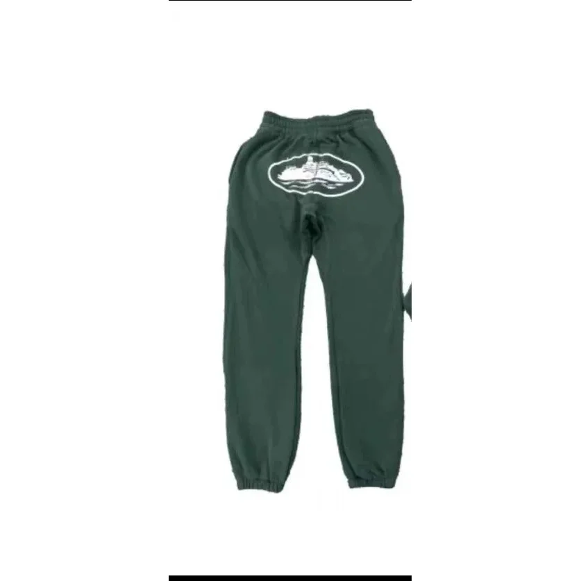 Green Sweatpants with Boat Print Casual Bottoms