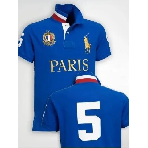 Polo Ralph Lauren Classic Logo Paris Blue Polo Shirt