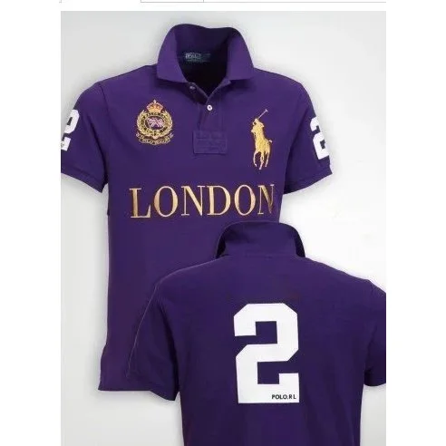 Polo Ralph Lauren London Gold Polo Shirt Purple