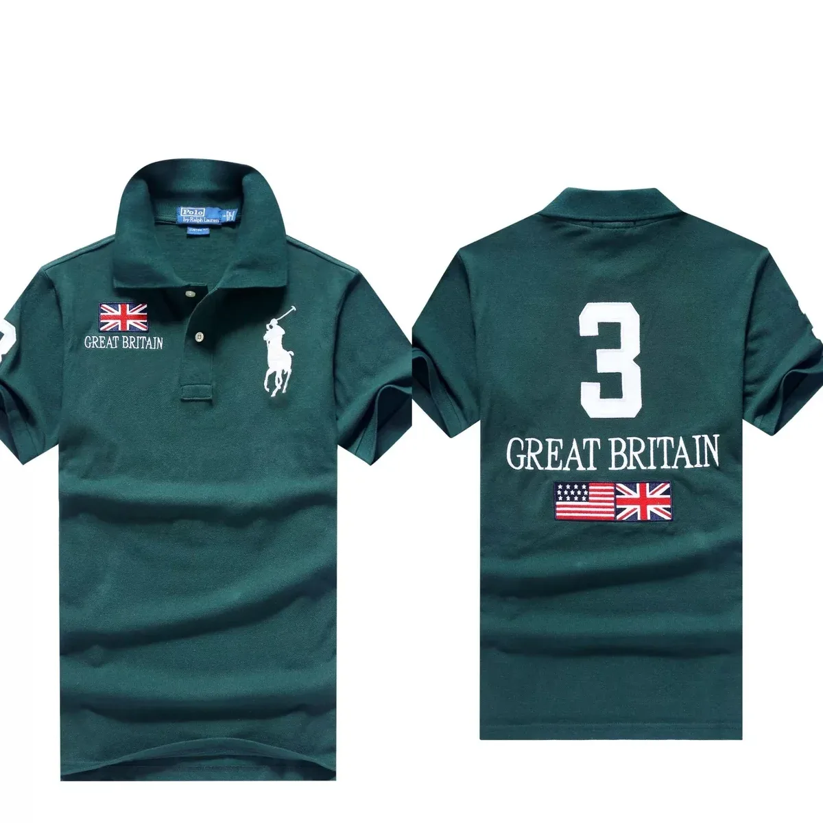 Ralph Lauren Great Britain Polo Shirt Green Solid