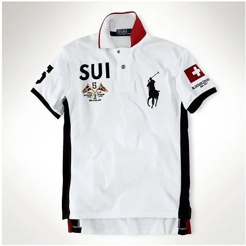 Polo Ralph Lauren Big Pony Swiss Flag Polo Shirt White