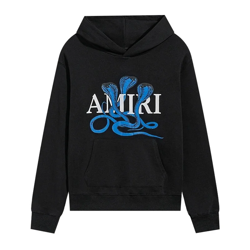 Amiri Snake Print Hoodie Black
