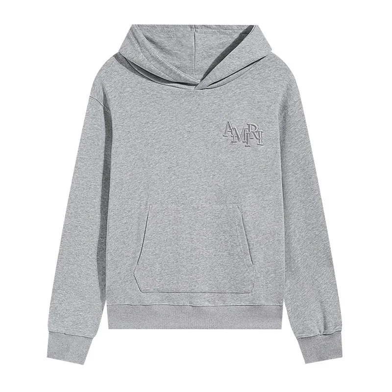 Amiri AMRI Grey Hoodie with Embroidered Logo