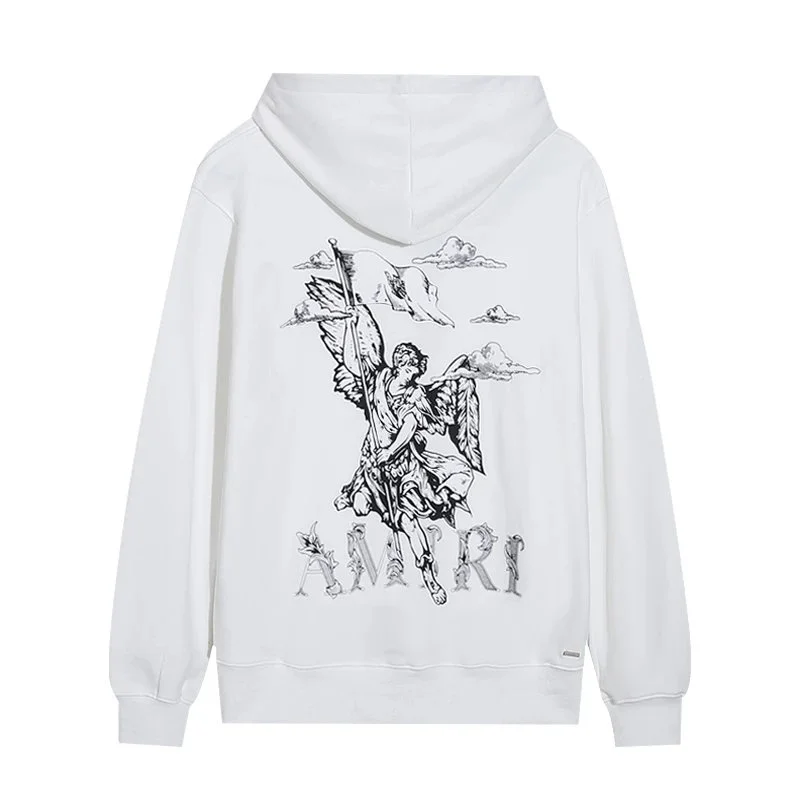 Amiri White Angel Print Hoodie