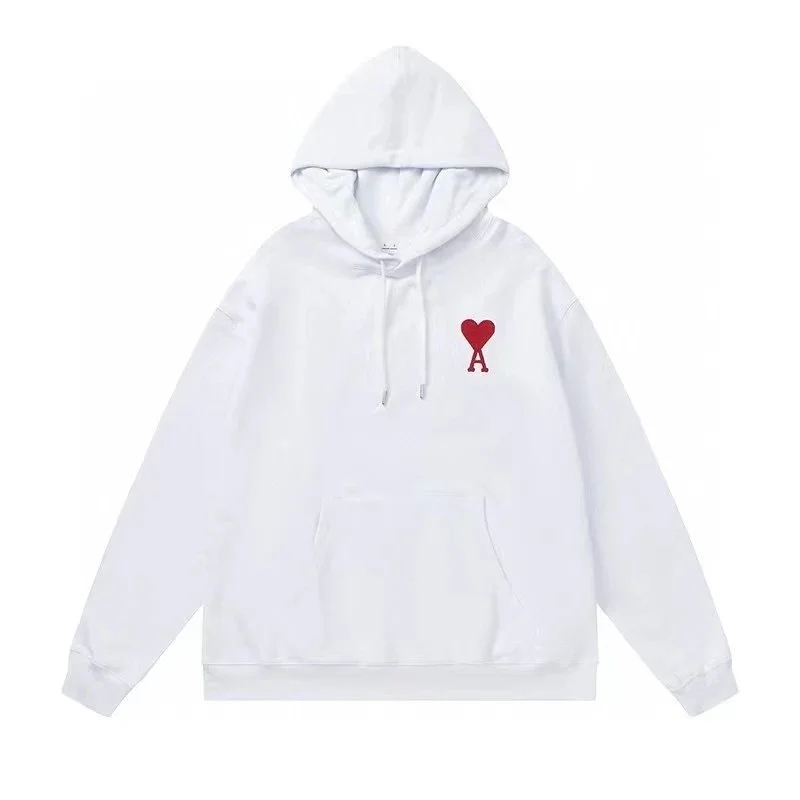 Ami Paris White AM Heart Hoodie
