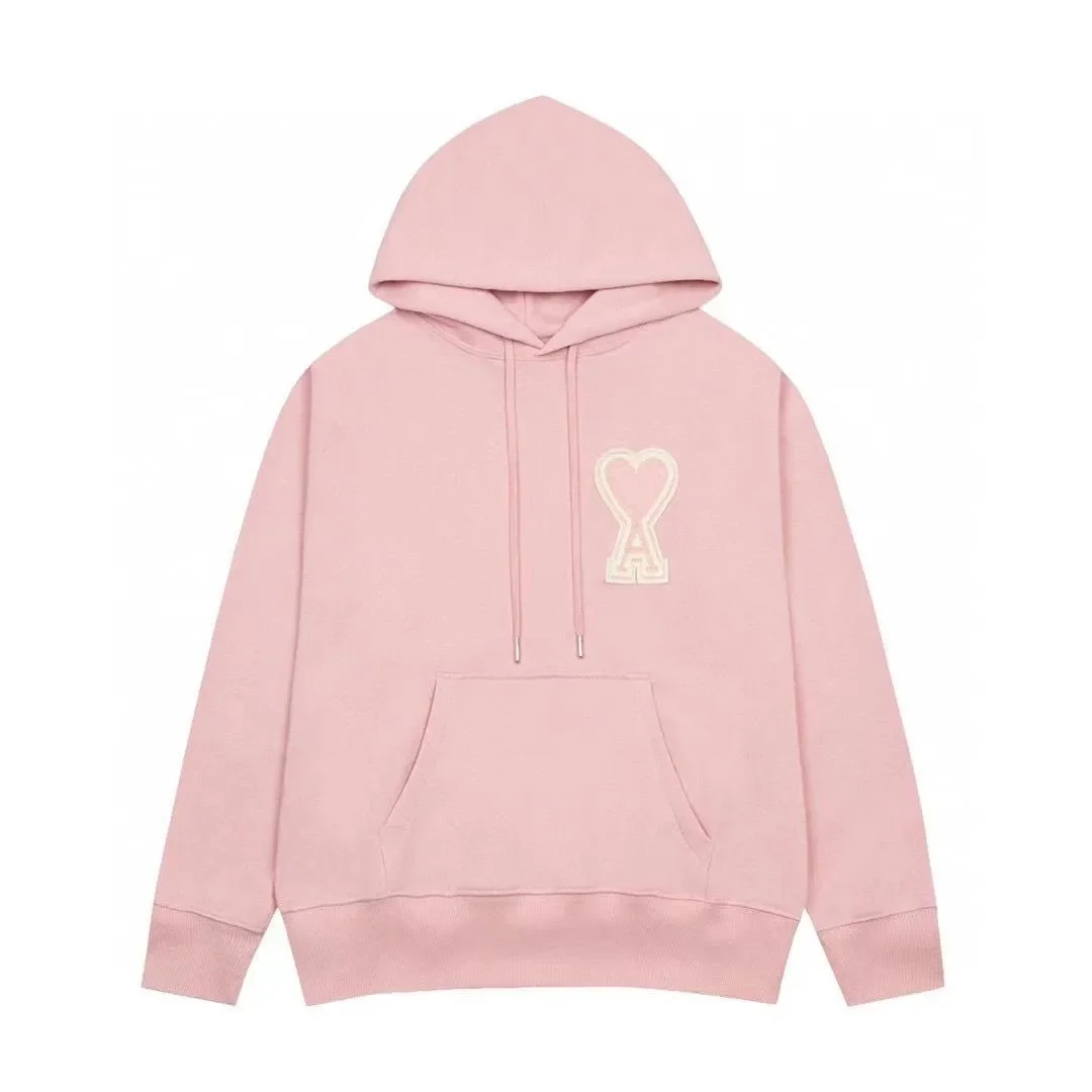 Ami Paris Pink AMI Heart Hoodie