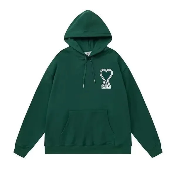 Ami Paris Ami de Coeur Hoodie Forest Green