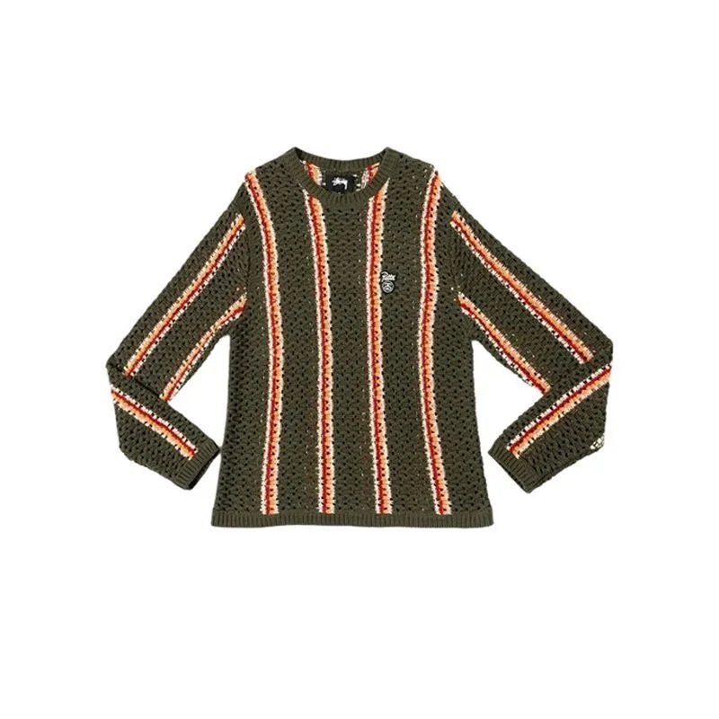 Stussy Stüssy Striped Crewneck Sweater ST23 Brown