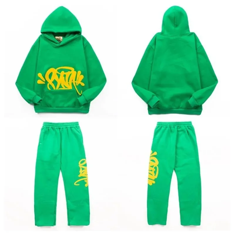 Green Graffiti Print Tracksuit Set