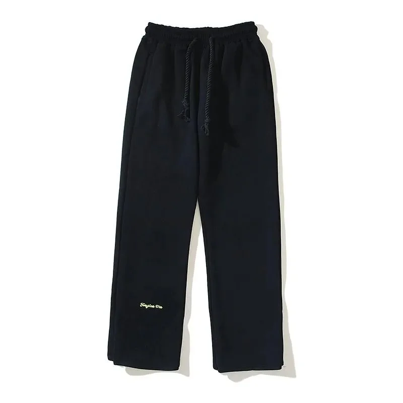 Unisex Black Sweatpants with Embroidered Logo