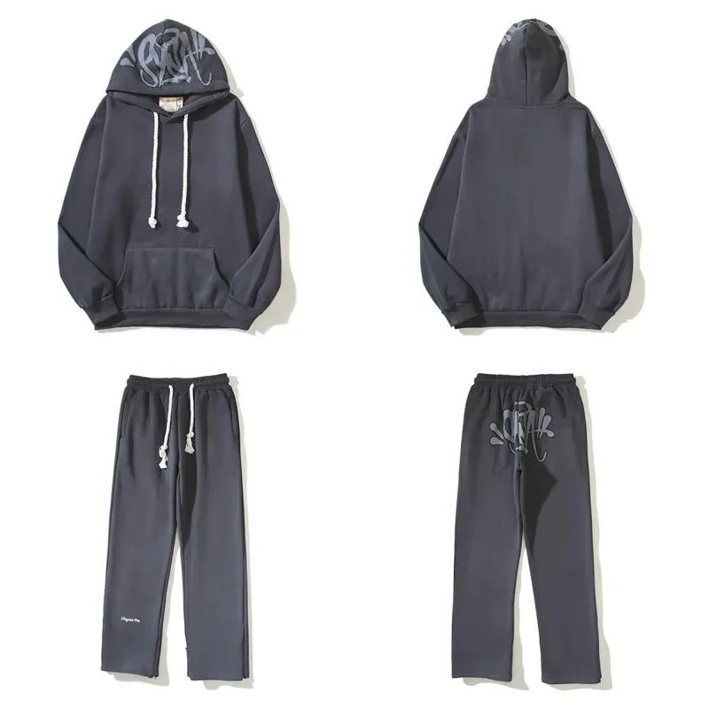 Dark Grey Graphic Hoodie & Pants Set